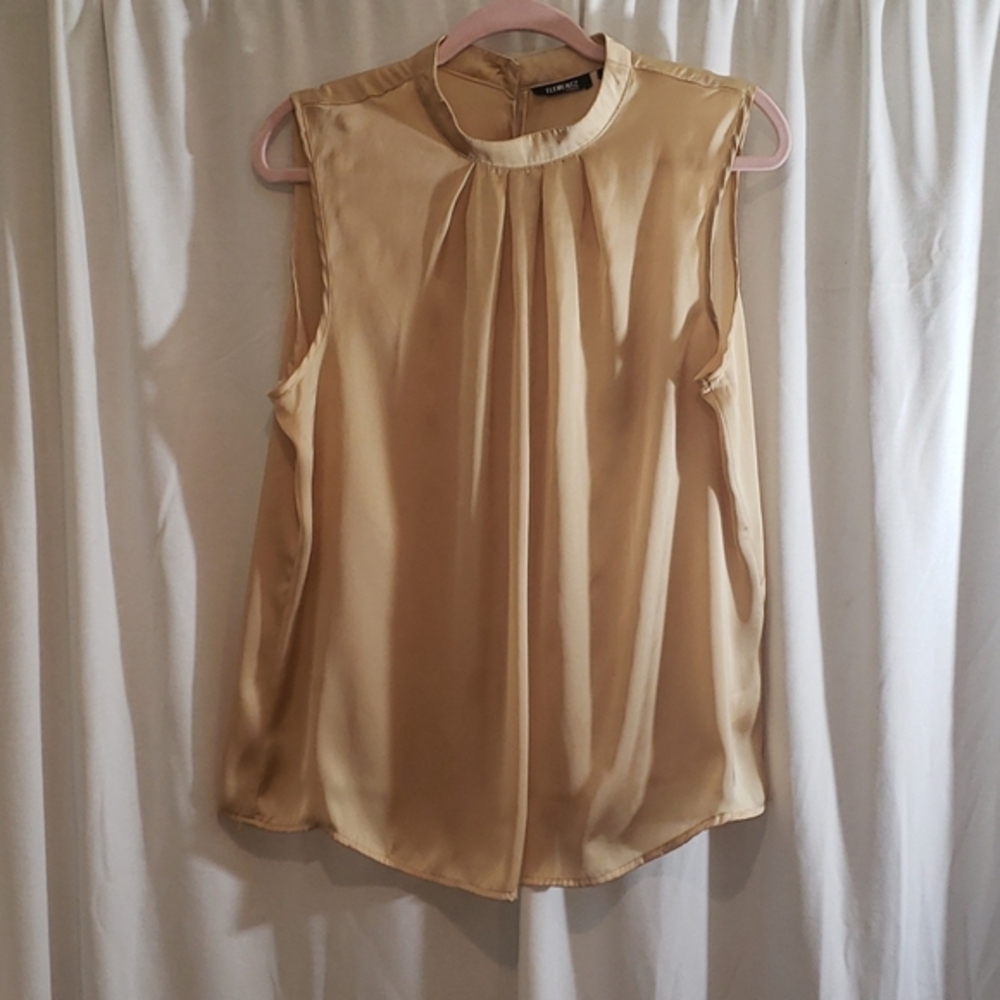 Gold Sleeveless Blouse by Elementz size 1x fits xl